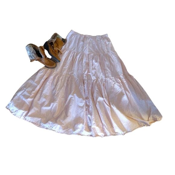 Anthropologie x Frye Elspeth Pink Floral Full Tiered Button Front Maxi Skirt XL - Picture 13 of 15